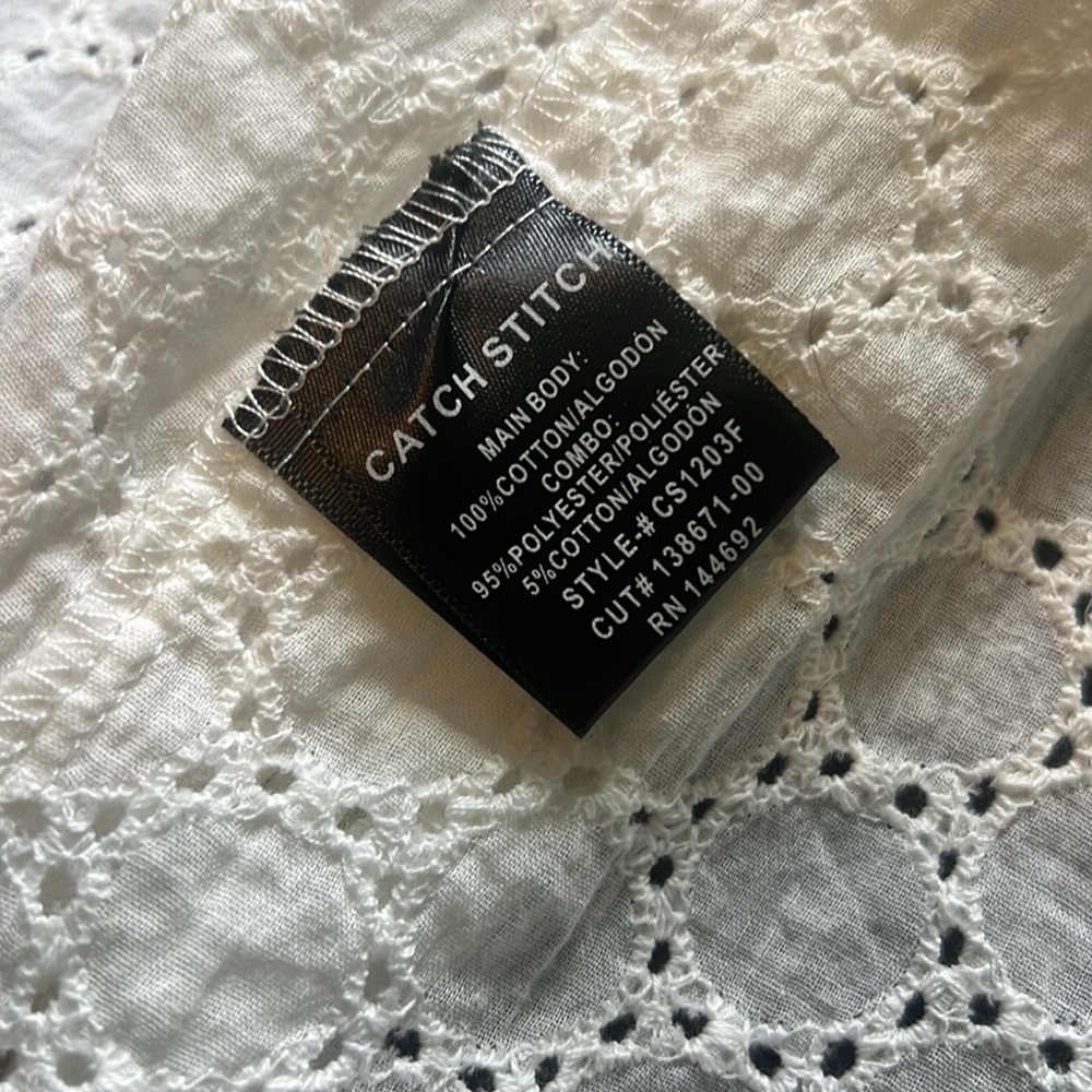 Catch Stitch : Bohemian White and Multicolor Top - L - Picture 5 of 9